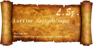 Leffler Szilvánusz névjegykártya